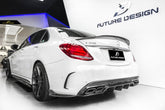 Future Design FD GT Carbon Fiber Rear Diffuser for W205 AMG Sport Package / C63 AMG Sedan 2015-ON - Performance SpeedShop